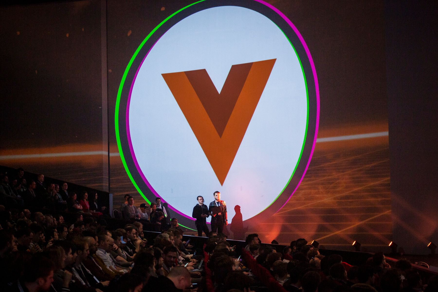 VueJS Amsterdam logo on screen